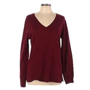 J. Crew Factory Maroon and Navy Wool Blend Pullover Sweater Size XL